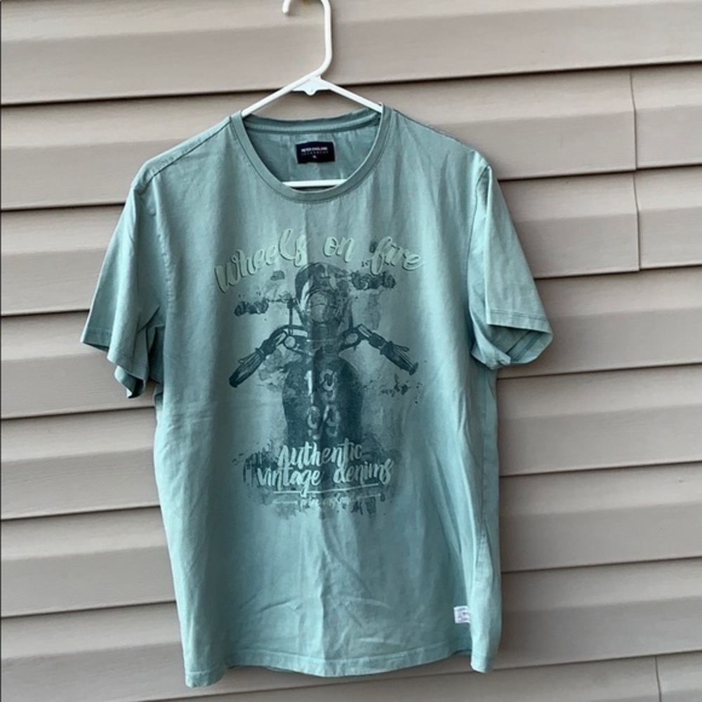 Peter England men’s sage green short sleeve shirt